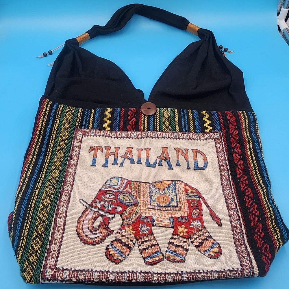 Colorful Elephant Print Tote Bag